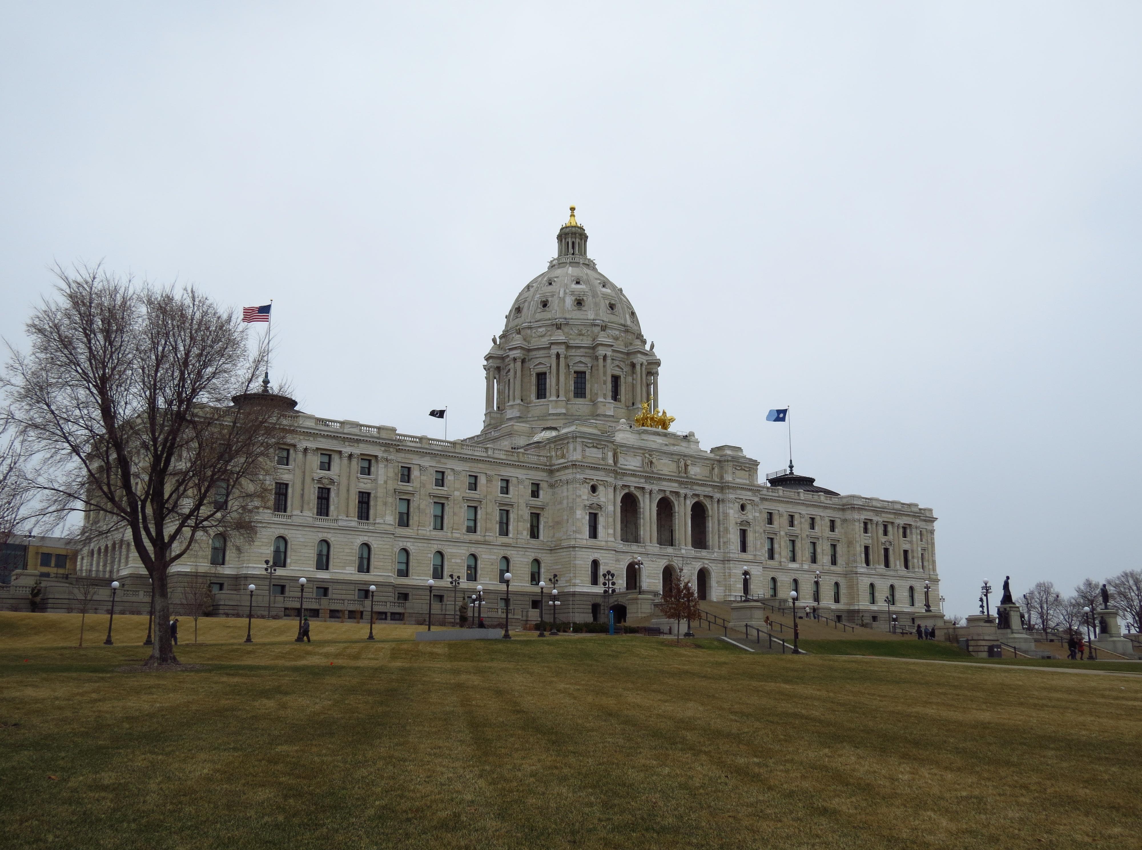 The Minnesota State Capital building and lawn